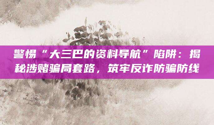 警惕“大三巴的资料导航”陷阱：揭秘涉赌骗局套路，筑牢反诈防骗防线