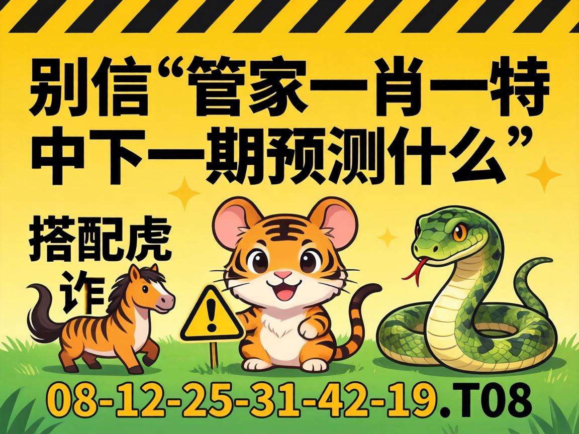 风险警示：别信“澳门管家一肖一特中下一期预测什么”是诈骗，搭配鼠虎蛇马08-12-25-31-42-19:T08