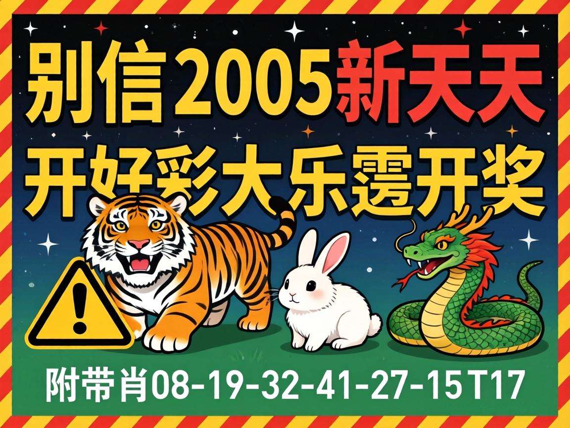 风险警示：别信“2005新澳门天天开好彩大乐透开奖”是诈骗，附带08-19-32-41-27-15:T17生肖虎兔龙蛇