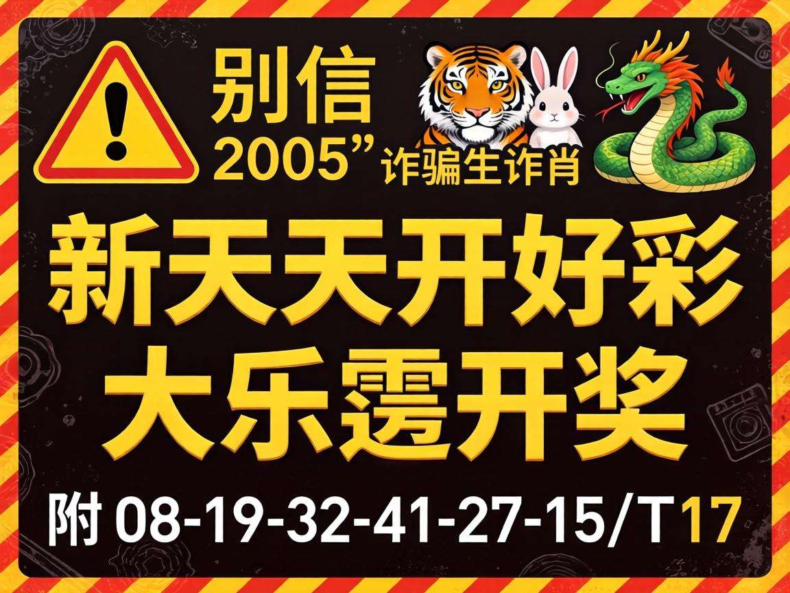 风险警示：别信“2005新澳门天天开好彩大乐透开奖”是诈骗，附带08-19-32-41-27-15:T17生肖虎兔龙蛇