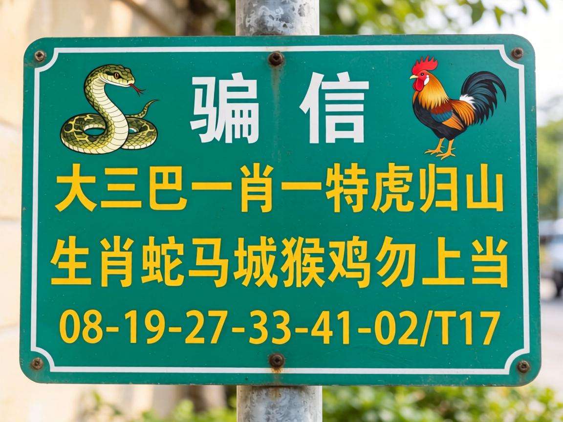 风险警示：别信“大三巴一肖一特虎归山”骗局 08-19-27-33-41-02:T17生肖蛇马猴鸡勿上当