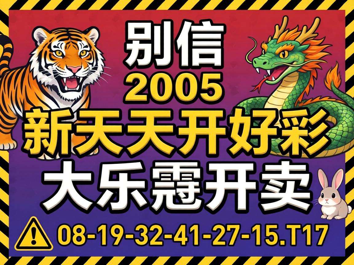 风险警示：别信“2005新澳门天天开好彩大乐透开奖”是诈骗，附带08-19-32-41-27-15:T17生肖虎兔龙蛇