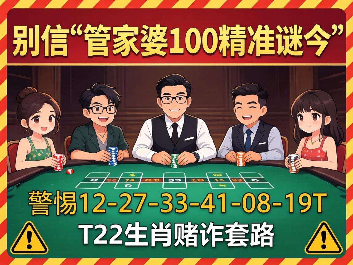 风险警示:别信“澳门管家婆100精准香港谜今”骗局,警惕12-27-33-41-08-19:T22生肖赌诈套路