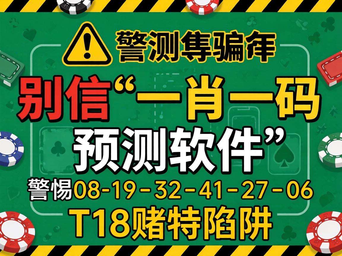 风险警示:别信“澳门一肖一码预测软件”骗局,警惕08-19-32-41-27-06:T18赌博陷阱