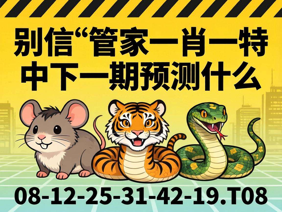 风险警示：别信“澳门管家一肖一特中下一期预测什么”是诈骗，搭配鼠虎蛇马08-12-25-31-42-19:T08