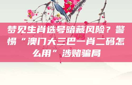 梦见生肖选号暗藏风险？警惕“澳门大三巴一肖二码怎么用”涉赌骗局