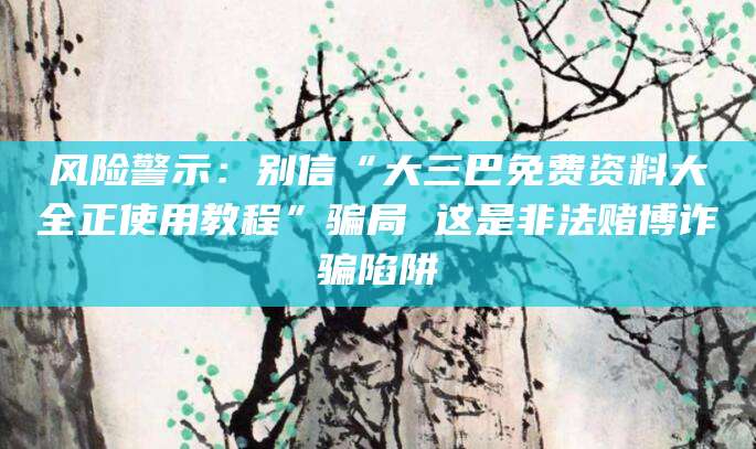 风险警示：别信“大三巴免费资料大全正使用教程”骗局 这是非法赌博诈骗陷阱