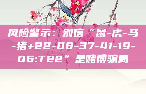 风险警示：别信“鼠-虎-马-猪+22-08-37-41-19-06:T22”是赌博骗局