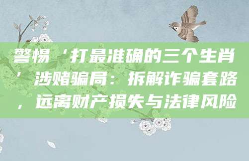 警惕‘打最准确的三个生肖’涉赌骗局：拆解诈骗套路，远离财产损失与法律风险