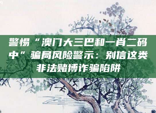 警惕“澳门大三巴和一肖二码中”骗局风险警示：别信这类非法赌博诈骗陷阱